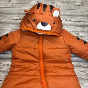 Carter's Orange Tiger Hooded Puffer Snowsuit
